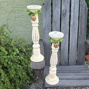 Elegant French Bee Cream Candle Holders
